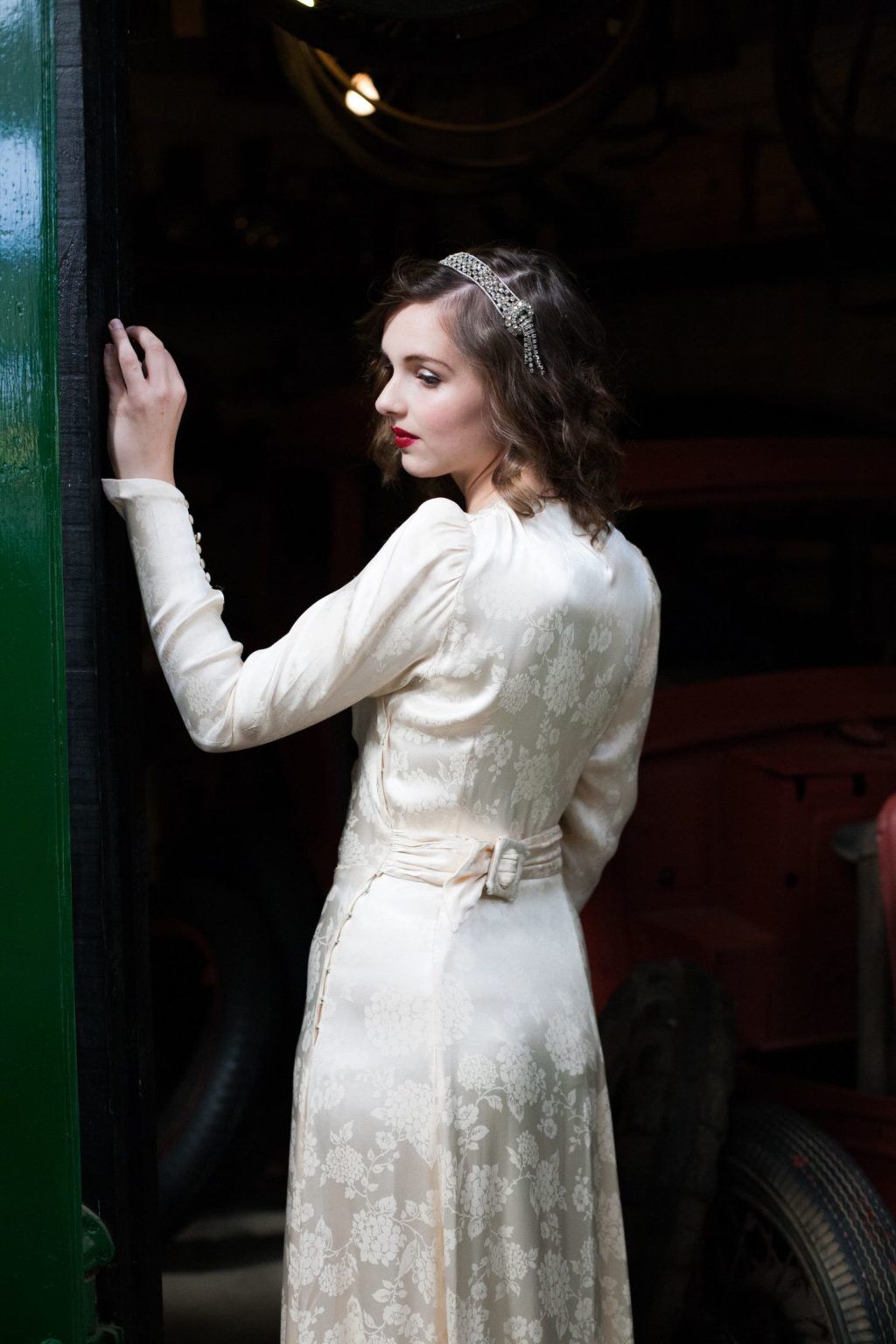 1930s wedding dress 1930's Silk Art Deco / Size Medium / Lace / Long Sleeves / Antique Gown loving bride 1930s Wedding Inspiration with Vintage